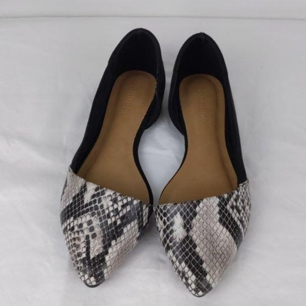 Bamboo Black & Snakeskin flats - worn once - Picture 2 of 13